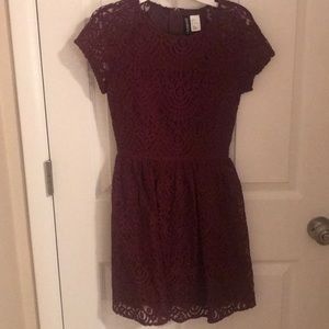 Burgundy lace dress